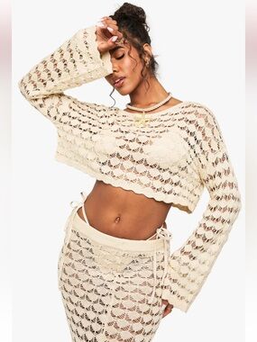 Boohoo Crochet Beach Top